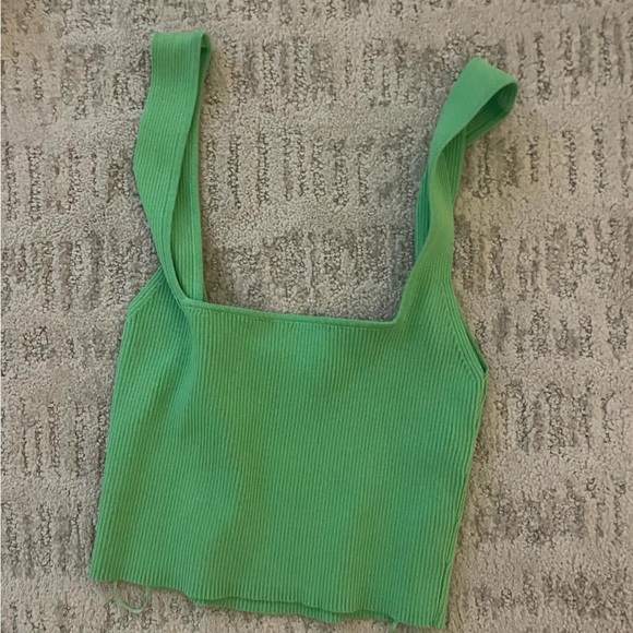 Green ZARA cropped knit top - Picture 2 of 2